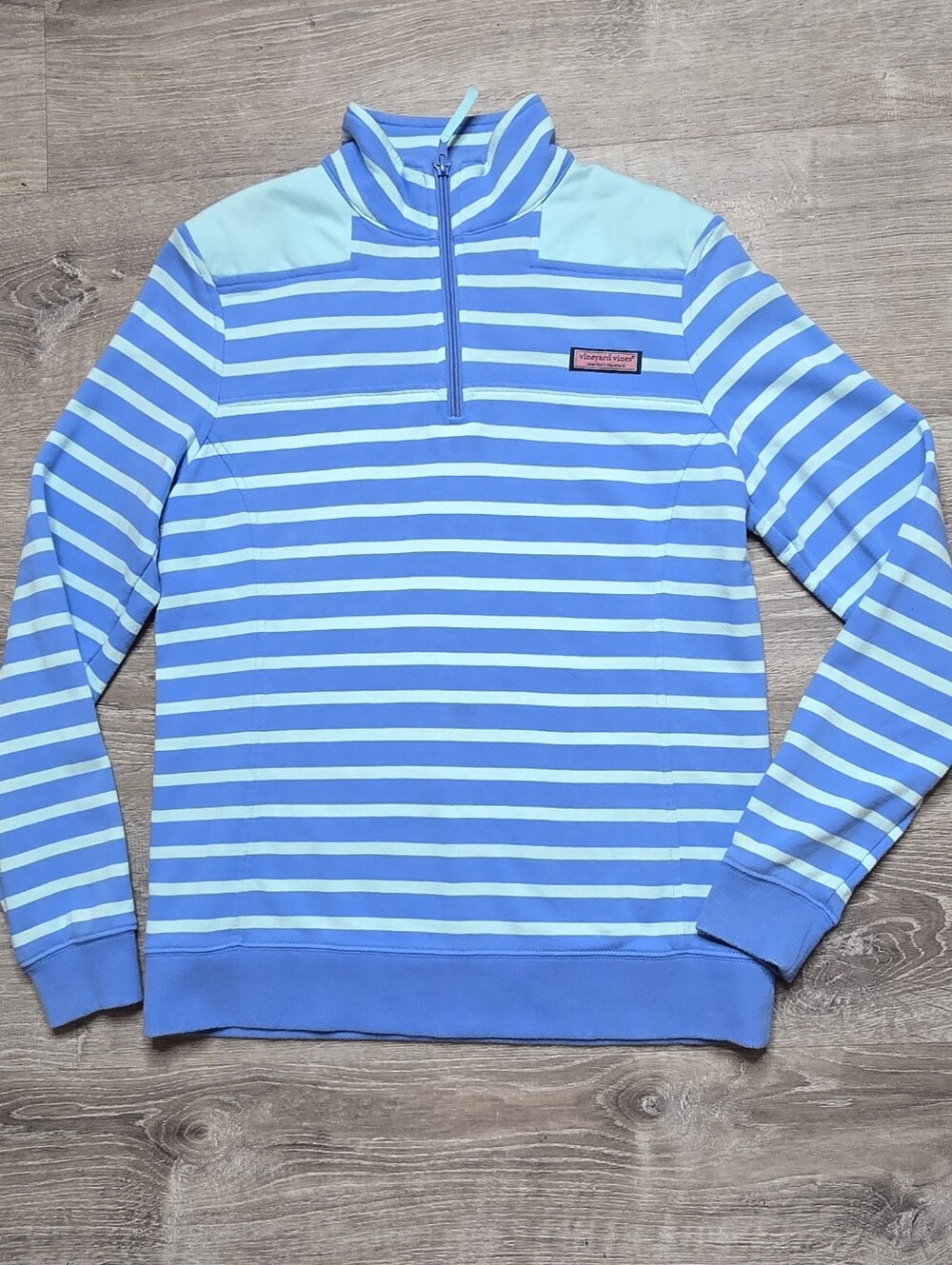 Vineyard Vines Blue Striped Quarter Zip Pullover XS